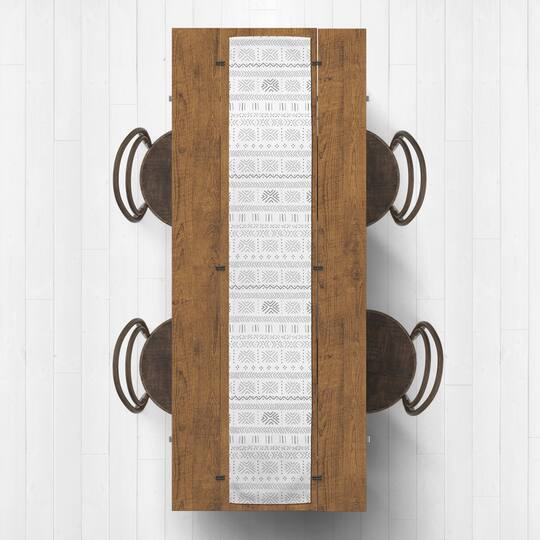 Gray Mudcloth Indoor/Outdoor Table Runner